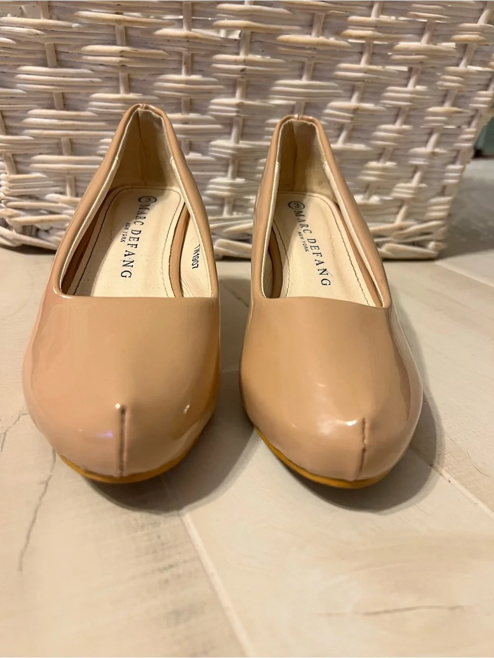 Marc Defang Girls' Nude Patent Dress Pumps